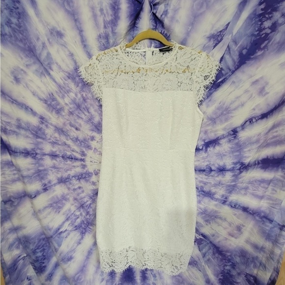 NWT Merokeety Women's White Sleeveless Lace Foral Elagant Cocktail Dress Size M - Picture 2 of 13